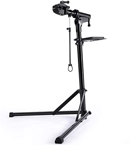 CXWXC SoporteTaller Bicicleta soporta hasta 40 kg/88 libras para bicicletas, soporte de reparación de bicicletas con cabezal giratorio 360° Y andeja de herramientas magnética (2 Pies)