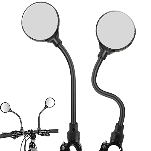 easyBee Espejos Retrovisor de Bicicleta [2 Pack], 360° Adjustable para Manillar 22-33mm, Espejo Convexo para Bicicleta de Montaña Carretera, Electrico Patinete y Motocicleta