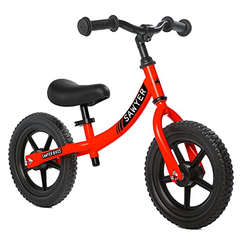 Sawyer Bikes - Bicicleta Sin Pedales Ultraligera - Niños 2, 3, 4 y 5 años (Rojo)