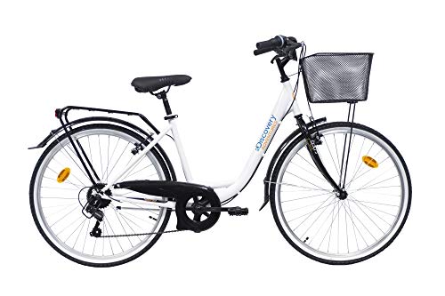 Discovery Bicicleta urbana para mujer de 26 pulgadas en color blanco