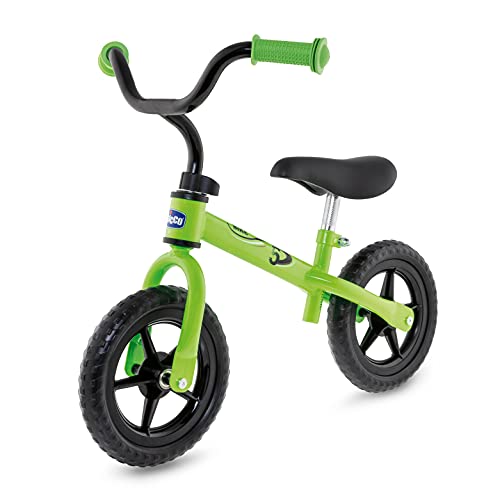 Chicco Bicicleta sin Pedales First Bike para Niños de 2 a 5 Años hasta 25 Kg, Bici para Aprender a Mantener el Equilibrio con Manillar y Sillín Ajustables, Color Verde - Juguetes para Niños