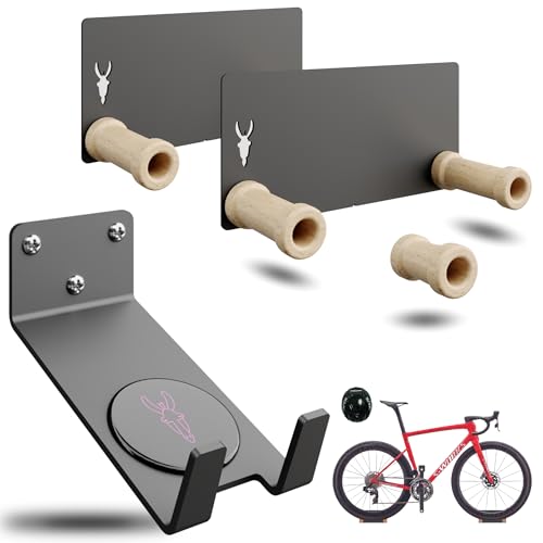 ZAMURANO. Soporte bicis pared, soporte bici pedal, colgador bicicleta carretera, mtb, eléctricas. Gancho bicicleta y colgador casco. (1)