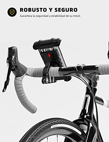 Lamicall Soporte Movil Bicicleta, Soporte Motocicleta - Rotación 360° Soporte Manillar para iPhone 14 Pro Max Plus, 13/12 /11 Pro Max, Mini XS XR X 8 7, Samsung S10 S9 S8, Huawei, 4.7-6.8