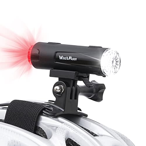 Semaho 2in1 Casco de Bicicleta Ligero Lámpara de, 200 Lumen LED Casco de Bicicleta Luz, 5 Modos USB Recargable Luces de Advertencia de Seguridad para Bicicletas de montaña, Se Aplica a Camping Viajes