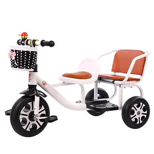 Triciclo tándem para niños pequeños con asientos dobles,triciclos tándem de crucero para 2-5 años,triciclo para niños con asiento de esponja,rueda de espuma,bicicleta de equilibrio de 3 ruedas