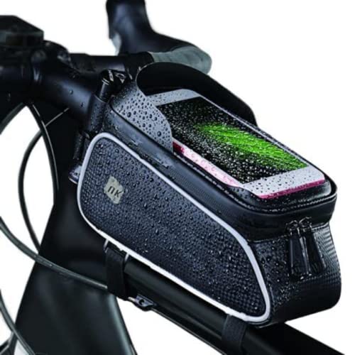 NK Bolsa Bicicleta Manillar - Almacenaje para Bici con Soporte para Móvil/Smartphone, Impermeable, Ventana Táctil Pantalla hasta 7