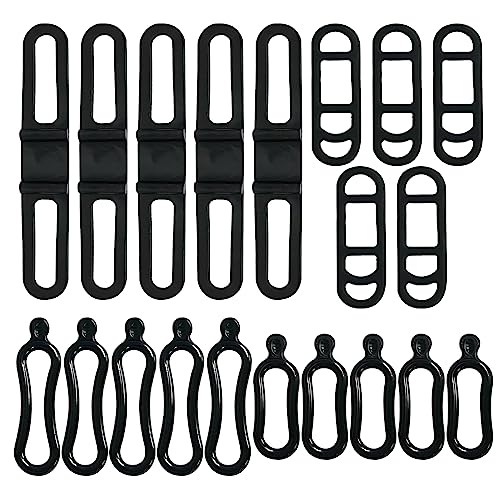 TAFACE 20 bandas elásticas de silicona para bicicleta, soporte de montaje de linterna, accesorios para bicicleta, linterna y cuentakilómetros (negro)