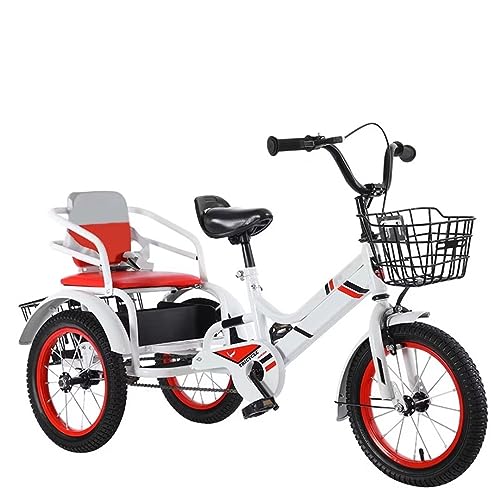 Triciclos de pedal grandes para niños 3 a 10 años,triciclos rickshaw de 3 ruedas con freno sensible,triciclo tándem de doble asiento con asiento de pasajero,triciclo de crucero para niños pequeños