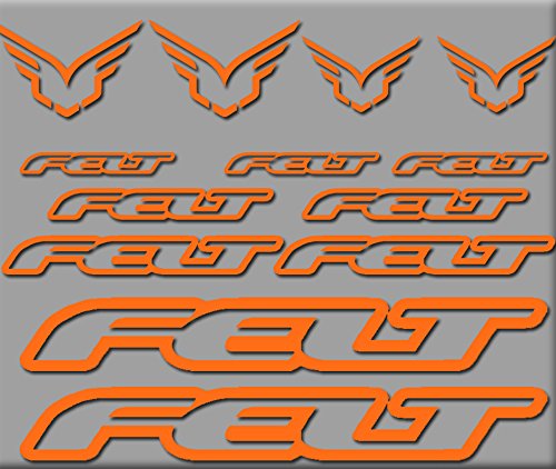 Ecoshirt Pegatinas Felt Bici R203 Stickers Aufkleber Decals Autocollants Adesivi, Naranja