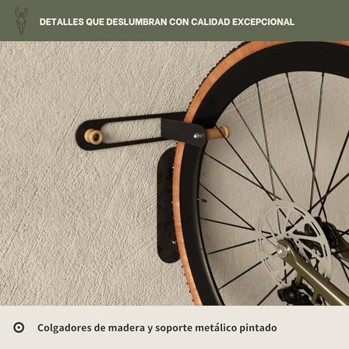 ZAMURANO. Soporte bicicletas pared, soporte bici vertical, colgador bicicleta y casco negro para bicis de carretera, mtb, eléctricas. (2)